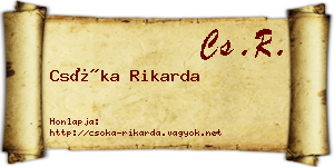 Csóka Rikarda névjegykártya